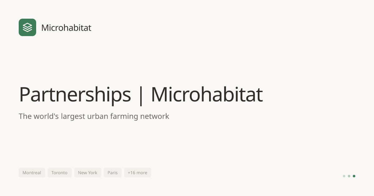 Partnerships | Microhabitat
